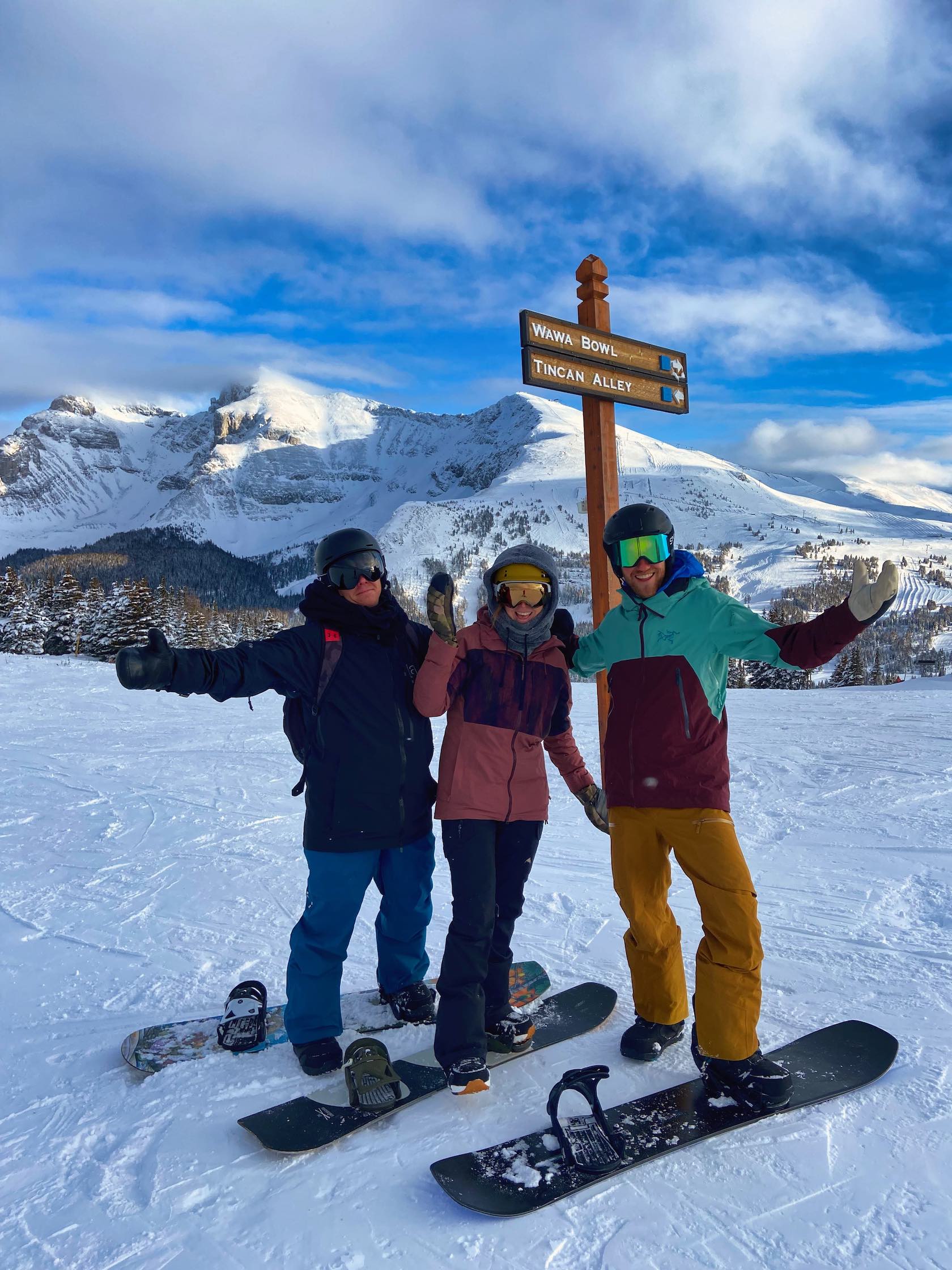 snowboarding at sunshine