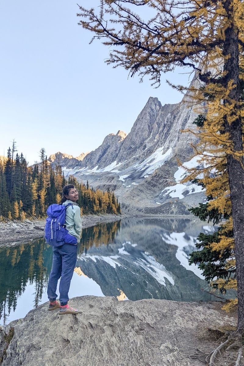 arrival at floe lake after hike