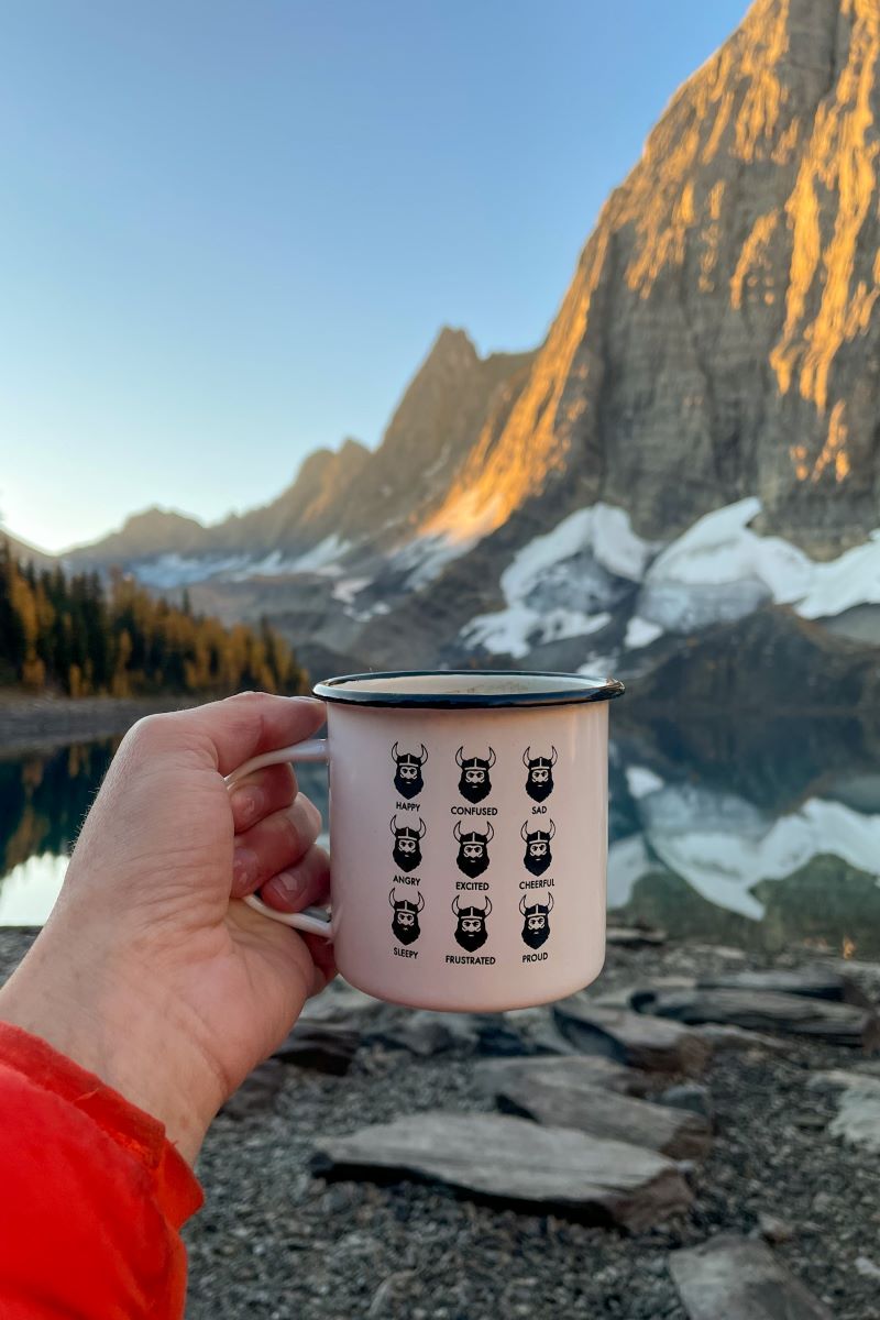 coffee at Floe lake sunrise