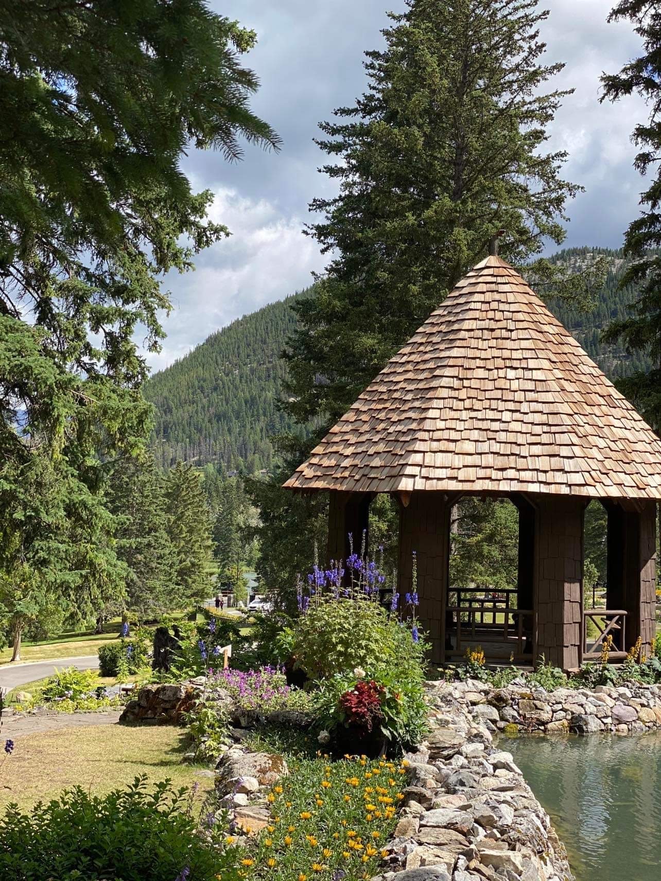 The Cascade Gardens With Pond And Gazebo