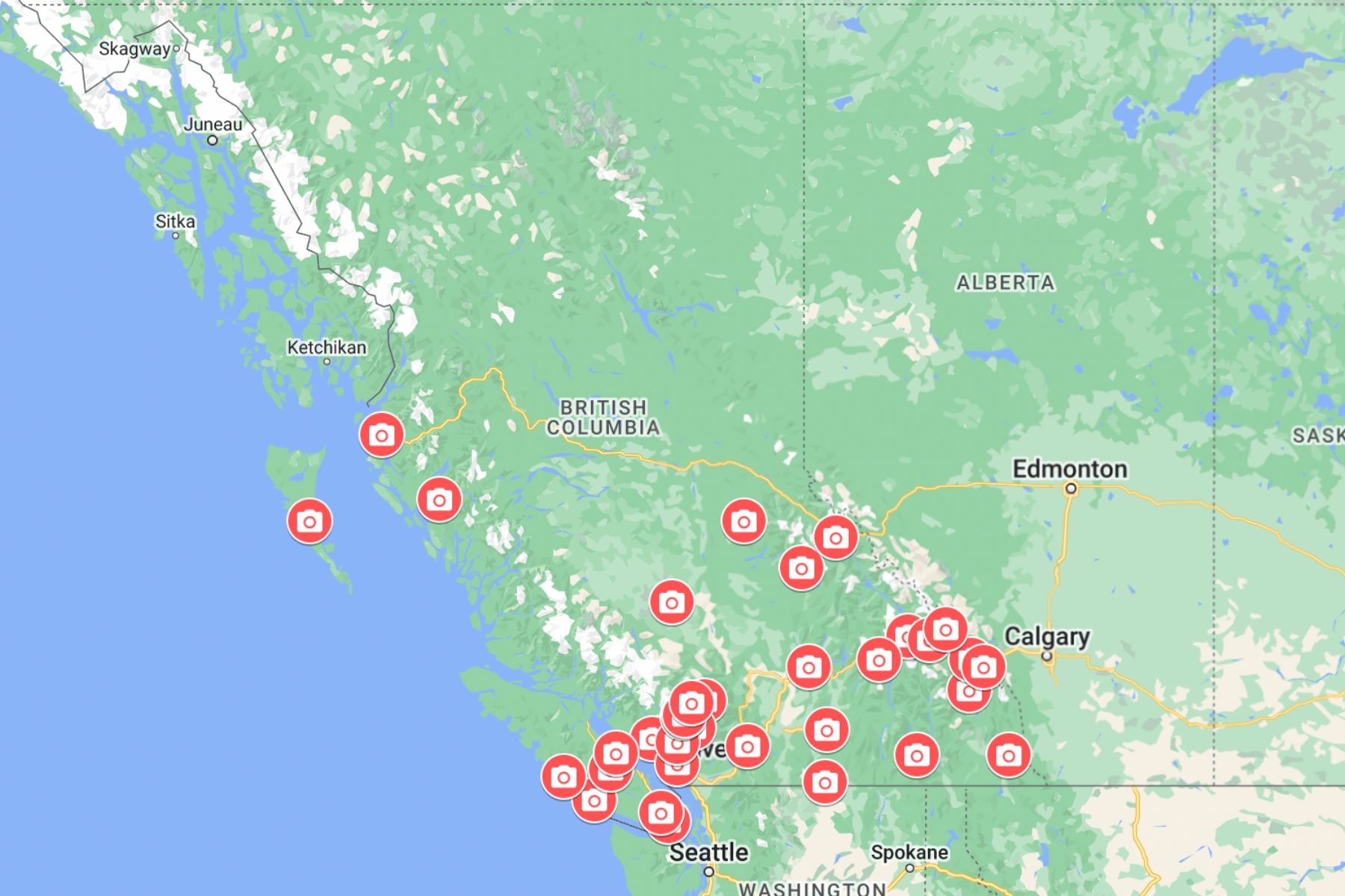 Best Places to Visit in BC Map