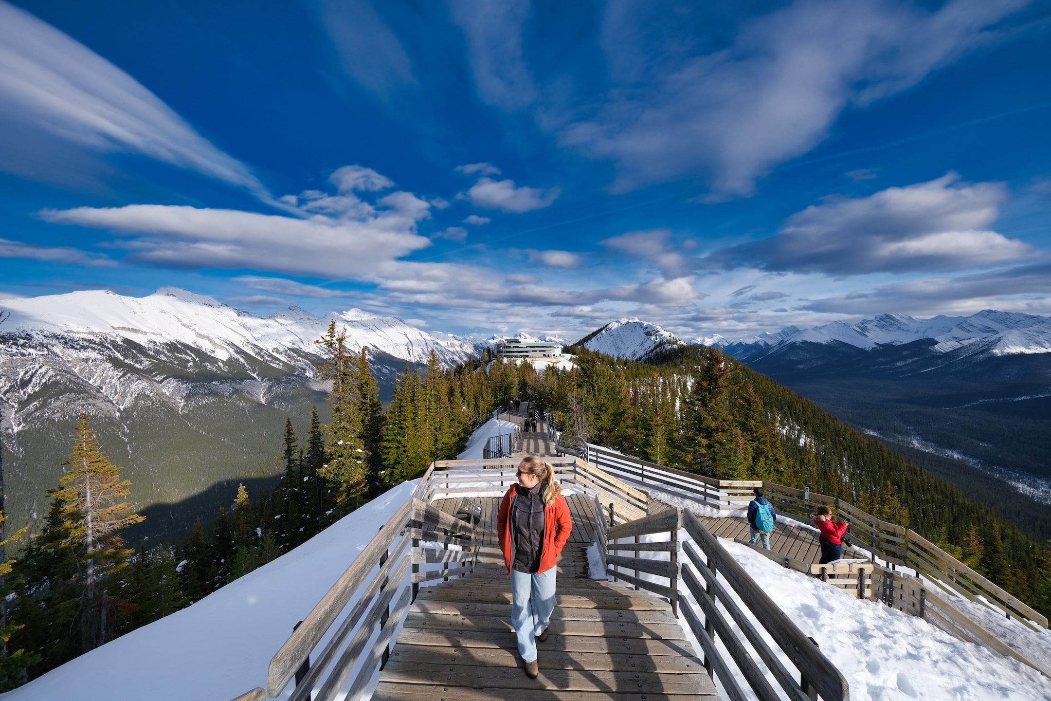 Natasha Walks Along Boardwalk On Banff Gondola