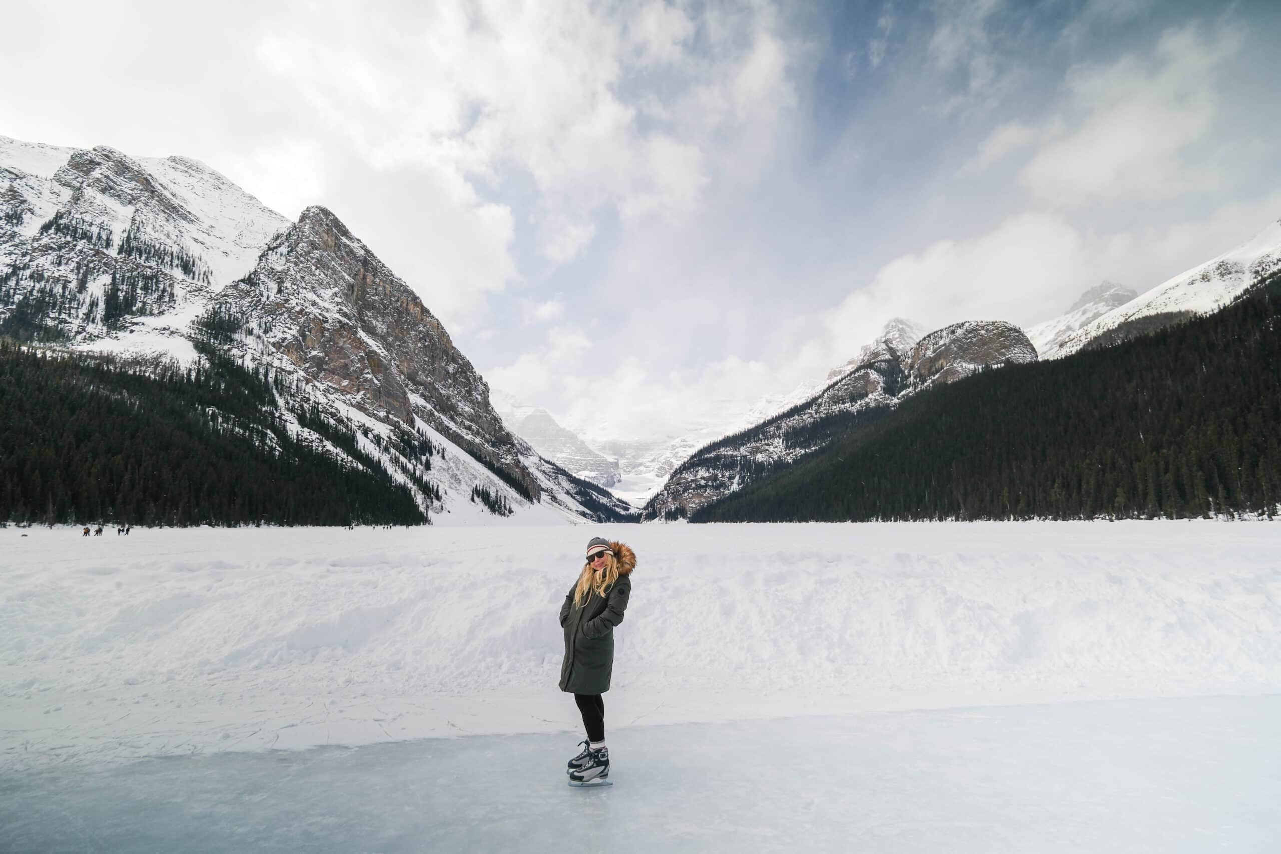 ice skating on lake louise