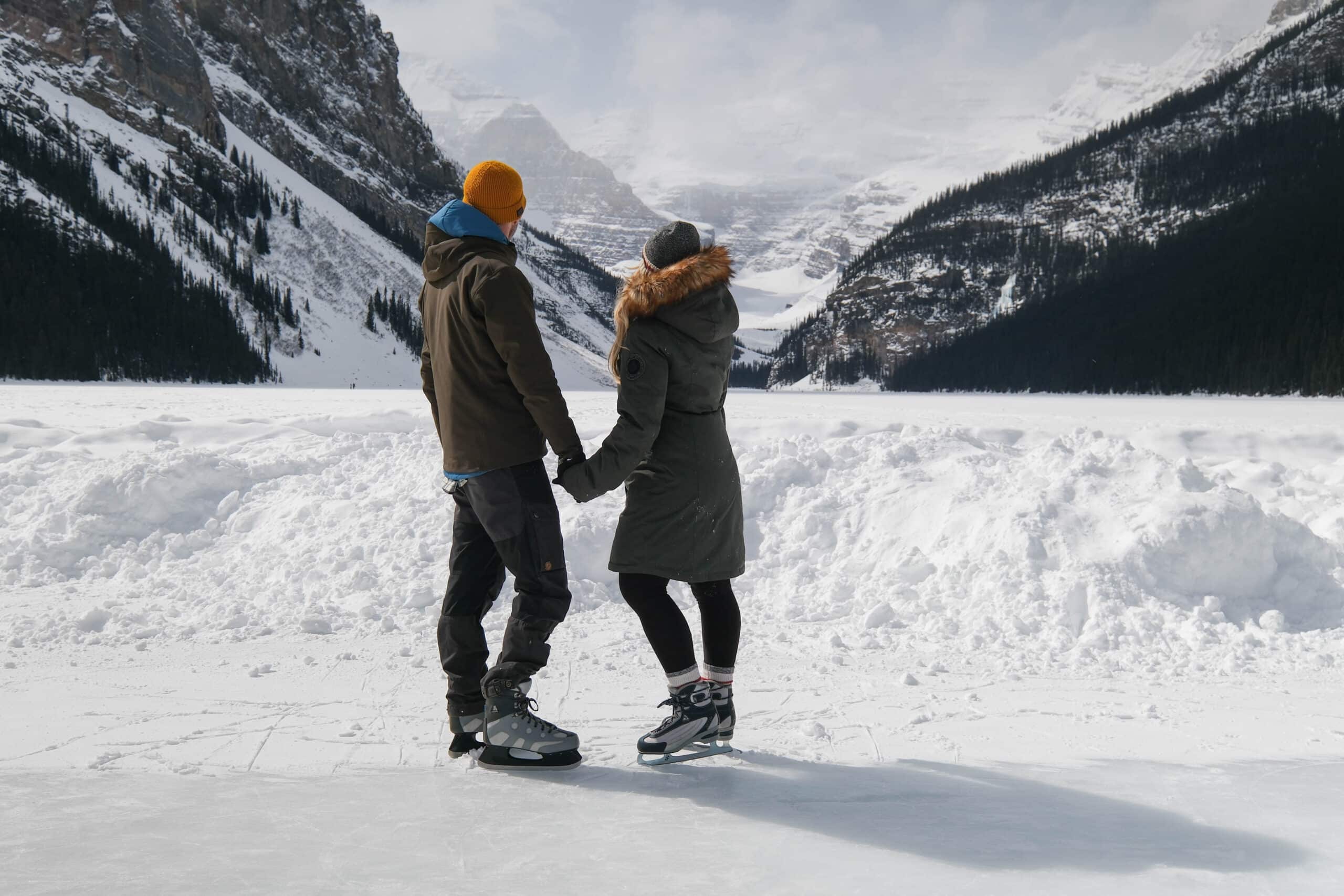 ice skating on lake louise