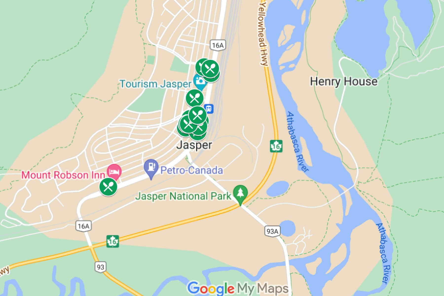 The Best Jasper Restaurants Map