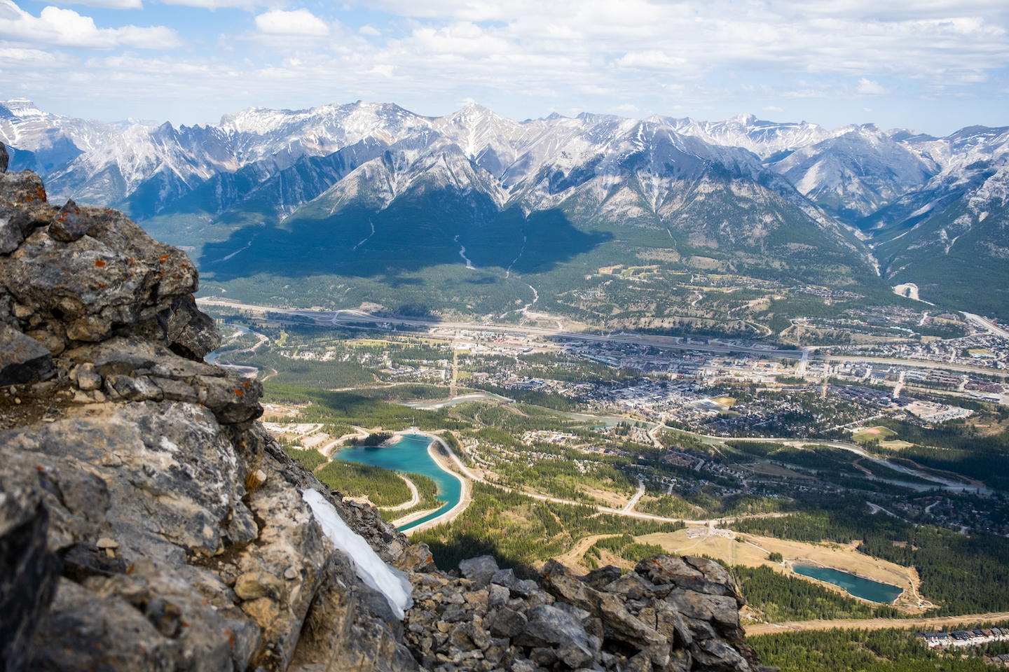 view over Canmore from summit