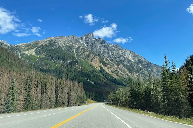 Highway through Glacier National Park in BC