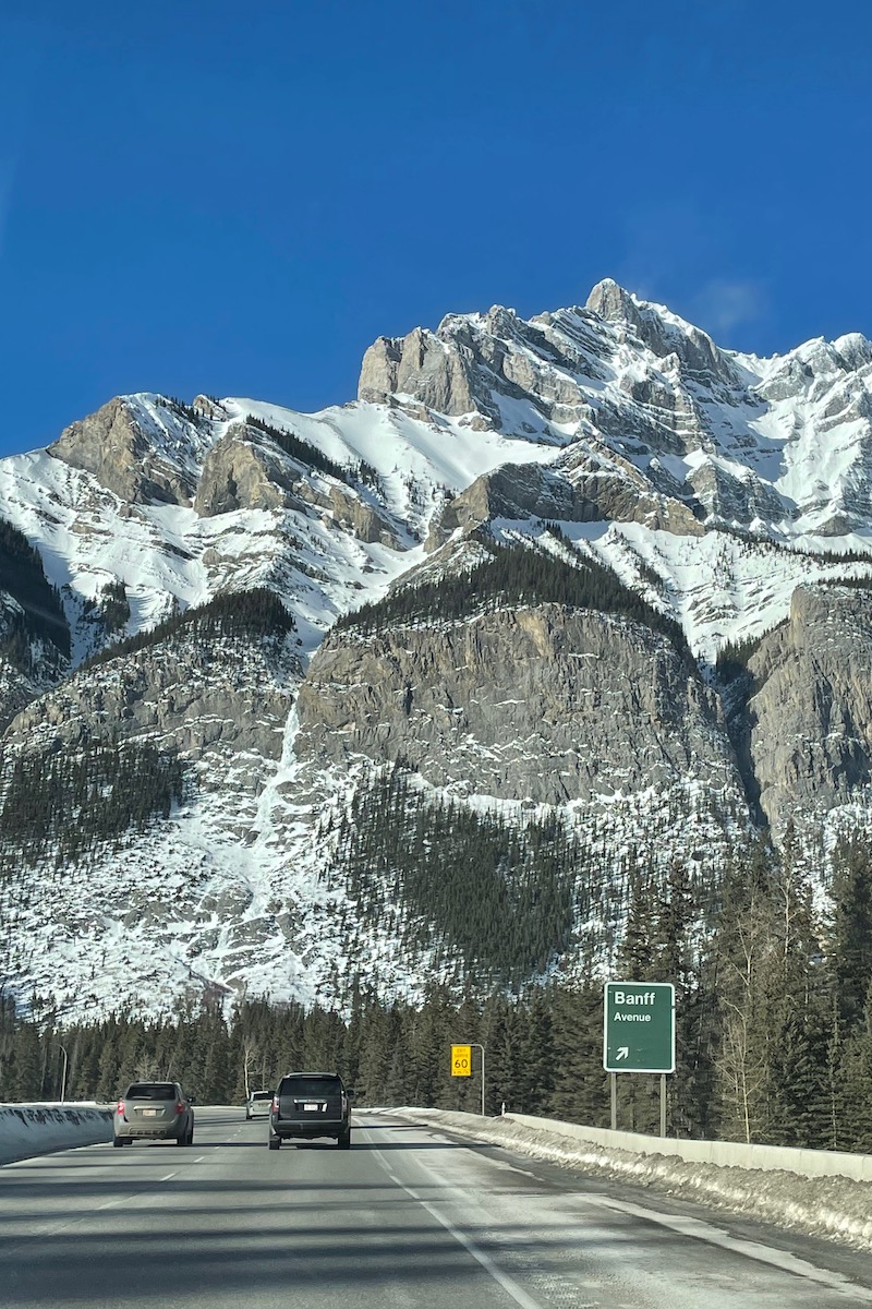 Highway to Banff with Cascade in the background