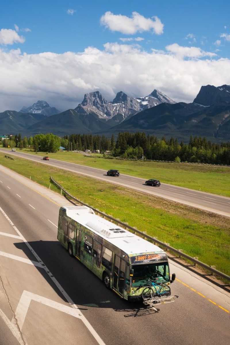 Banff by bus - Regional bus connecting Canmore and Banff
