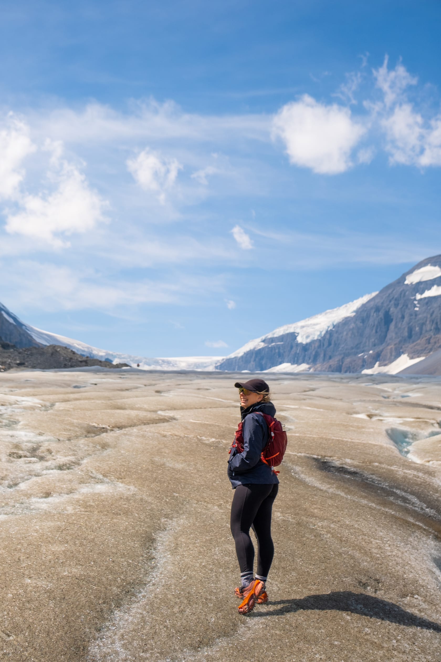 Natasha Walking On The Athabasca Glacier