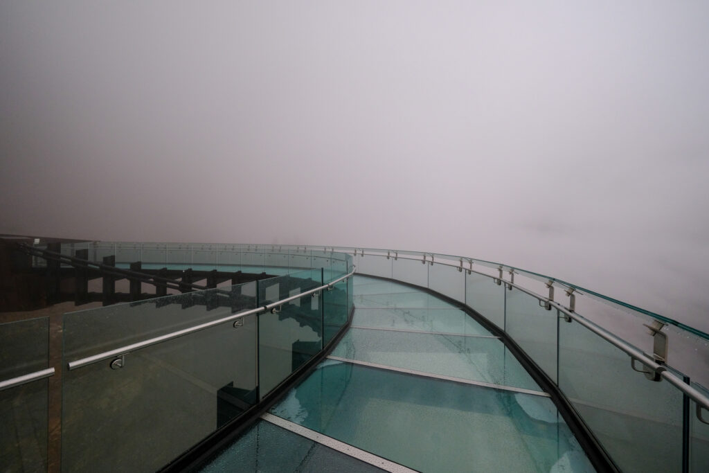 Empty And Rainy Icefield Skywalk