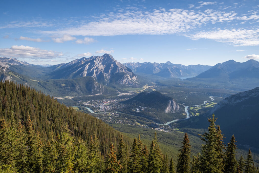 View From Banff Gondola Out To Tunnel Mountain And Bow Valley