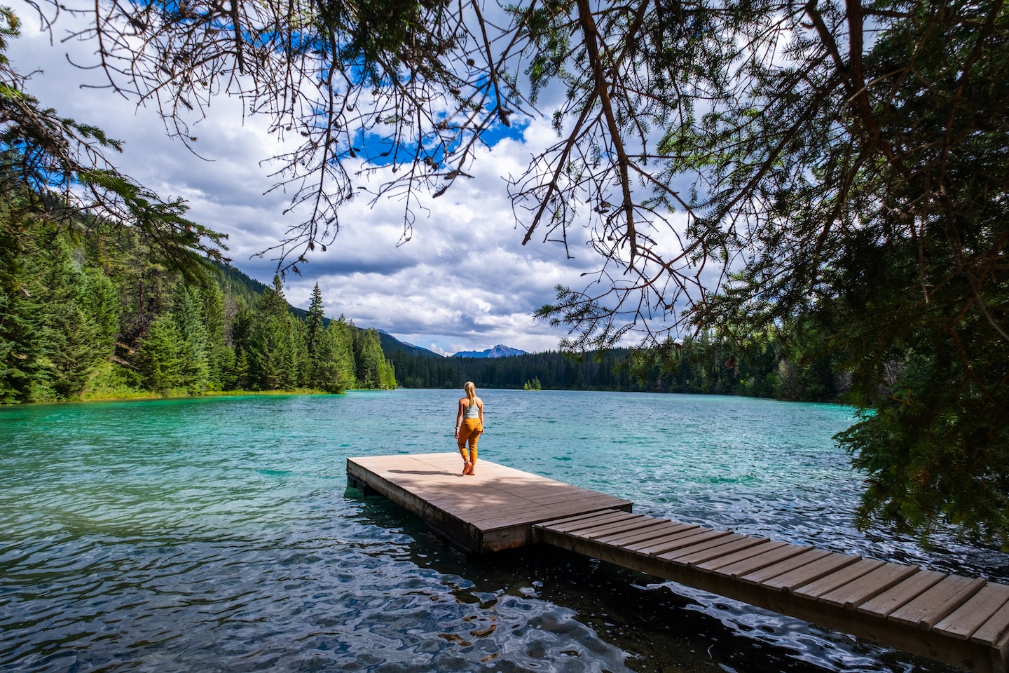 Valley Of The Five Lakes Natasha On Dock Of Fifth Lake