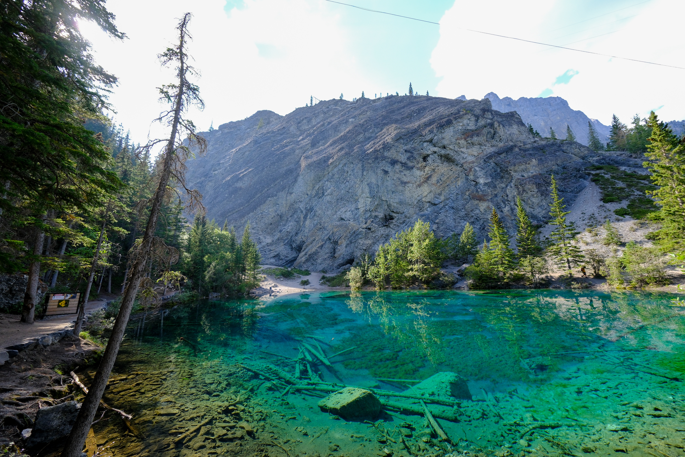 Grassi Lakes With Mount Rundle In Background