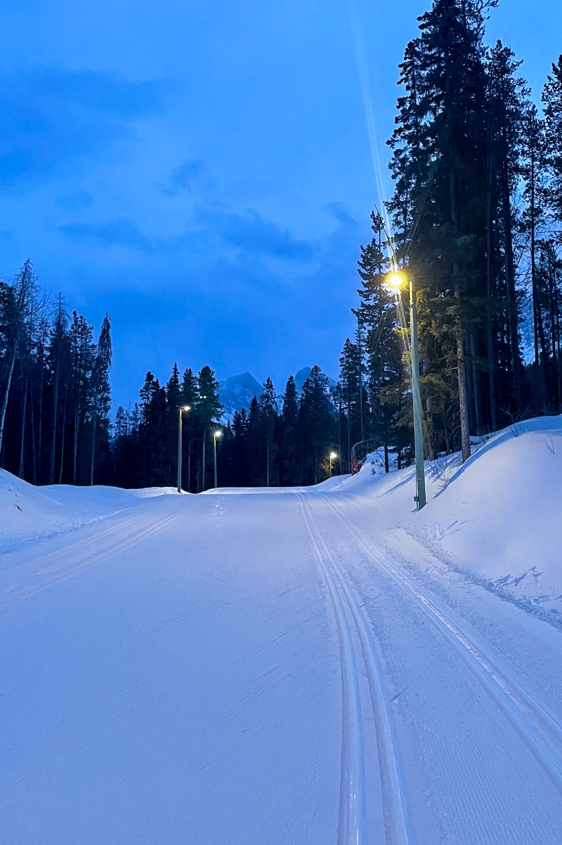 Night skiing at Canmore Nordic Centre