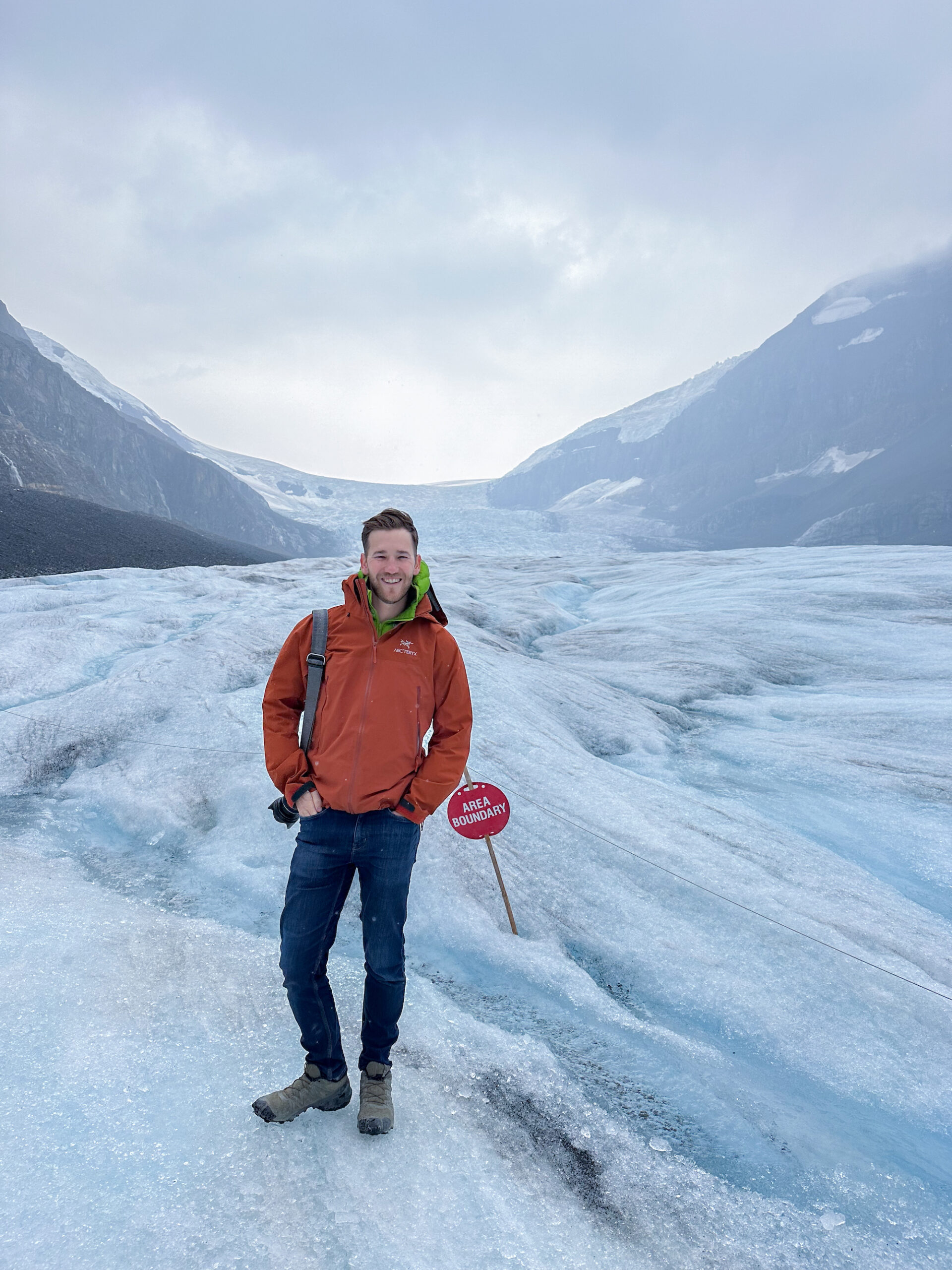 Cameron on the Columbia Icefield Adventure Tour
