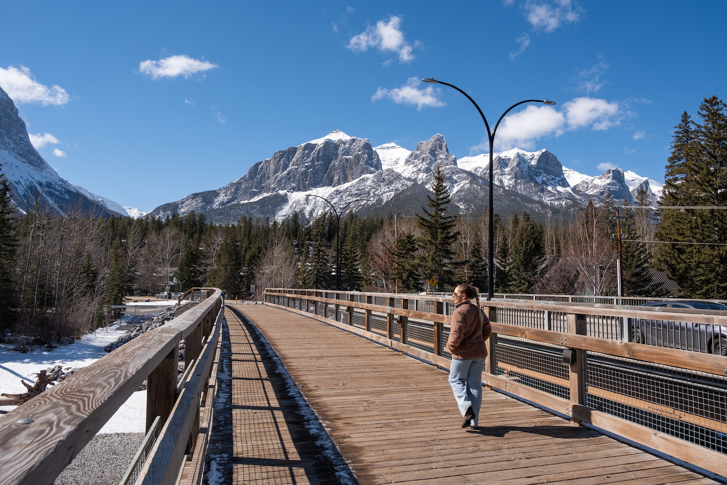 on the Canmore bridge