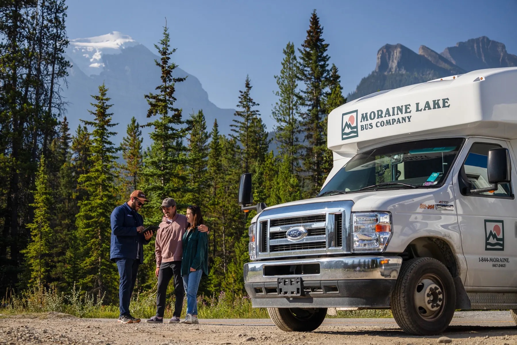 We Highly Recommend using the Moraine Lake Bus Company 