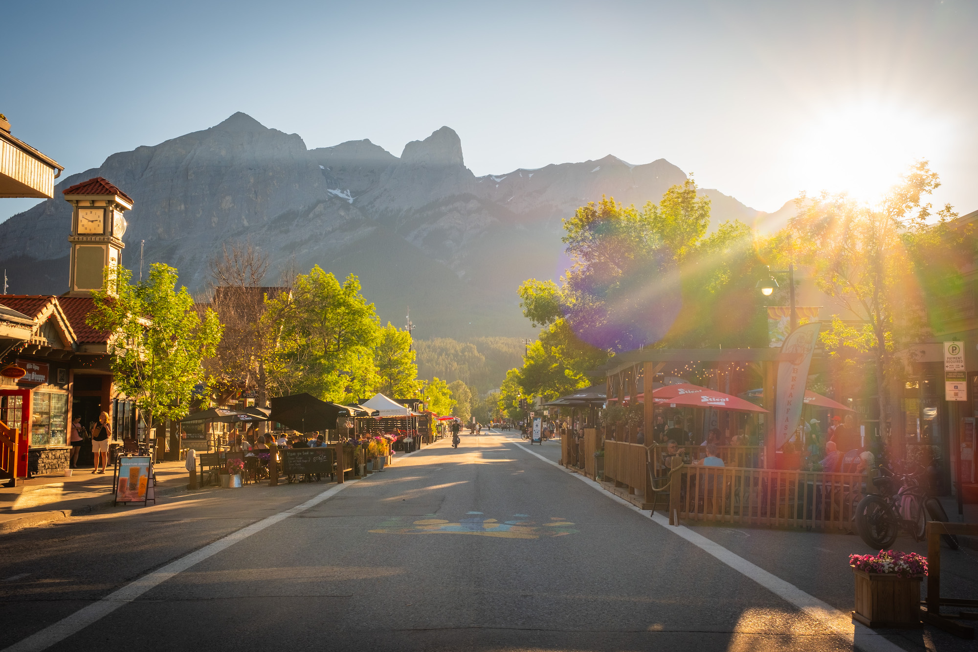 Downtown Canmore in summer