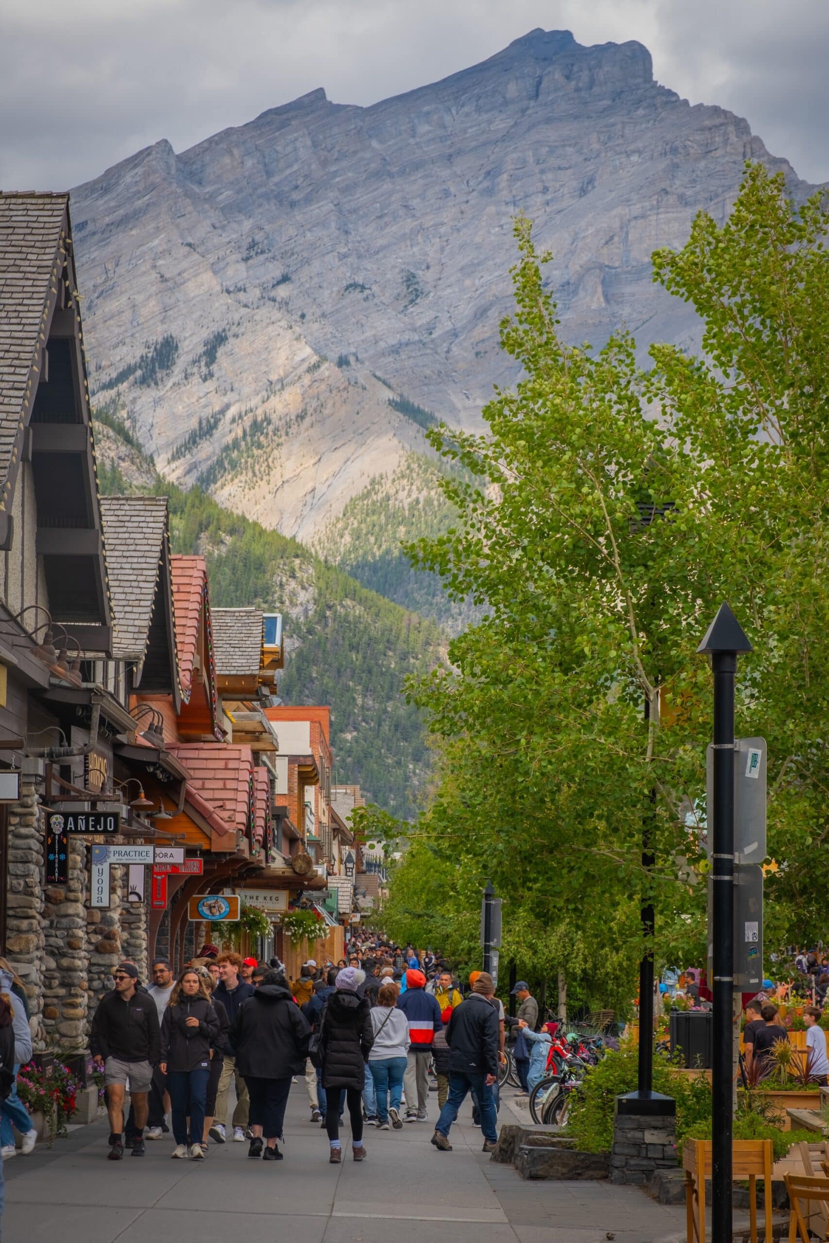 banff crowds in august