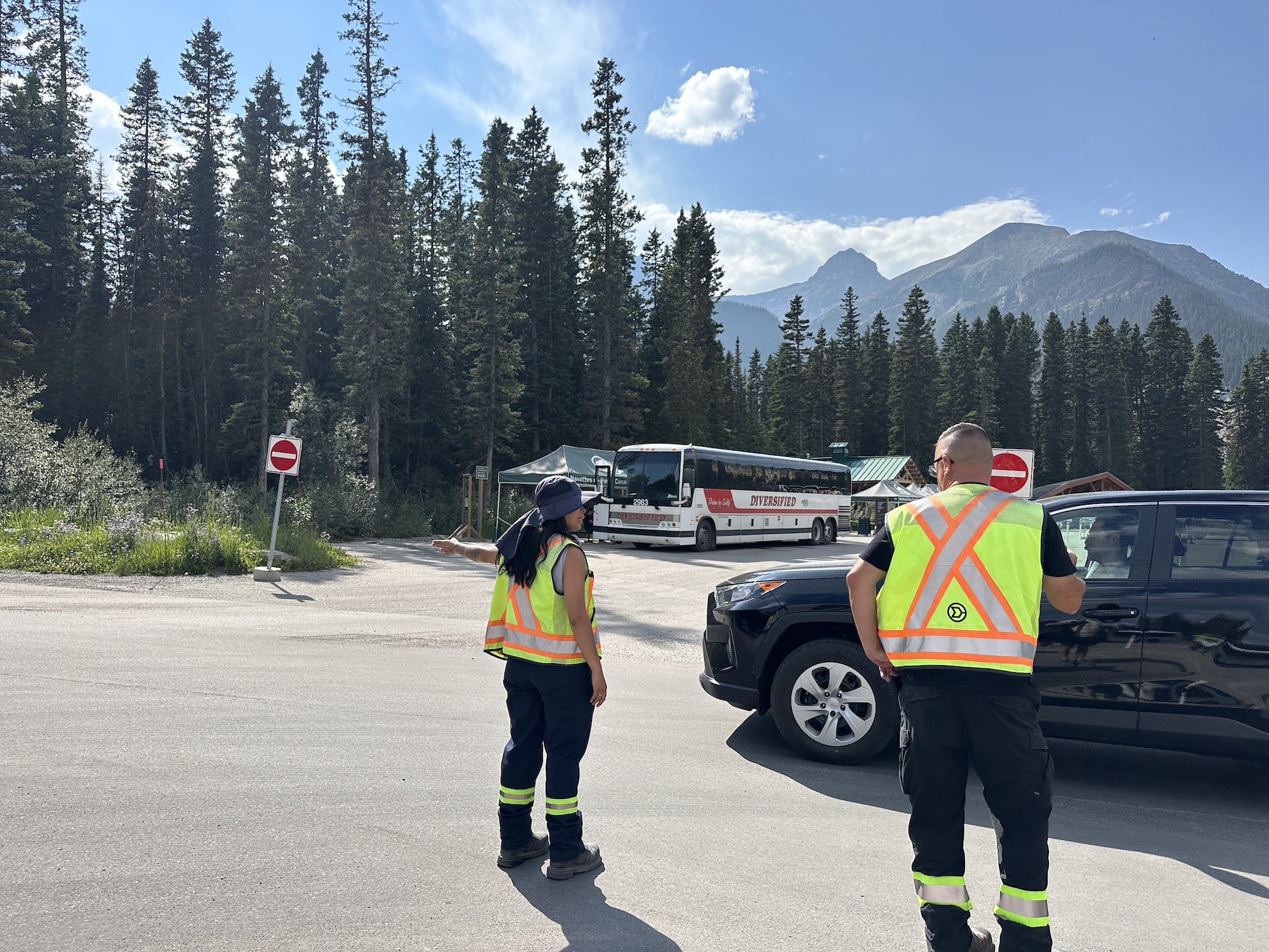 Parking attendants at Lake Louise