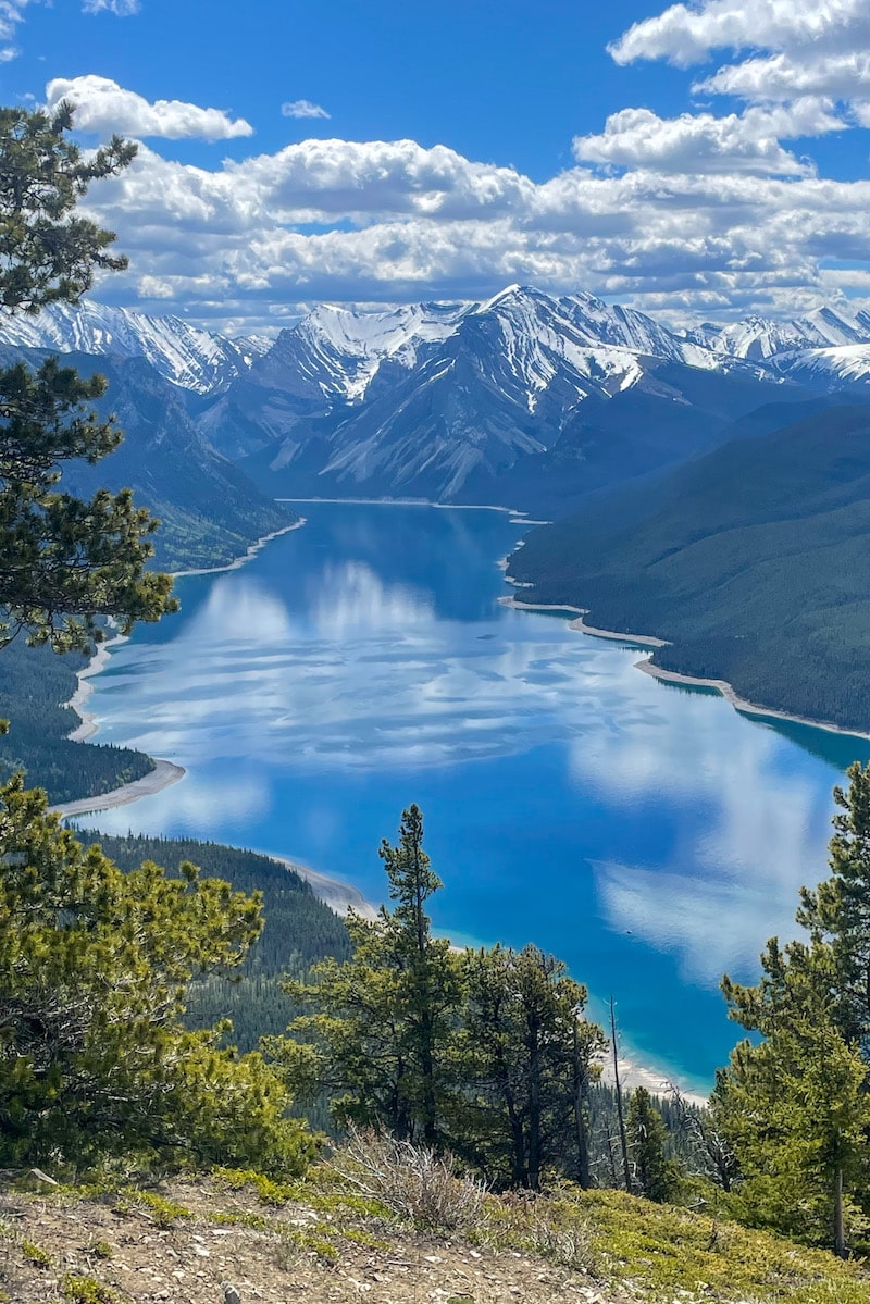 Looking back to see Lake Minnewanka