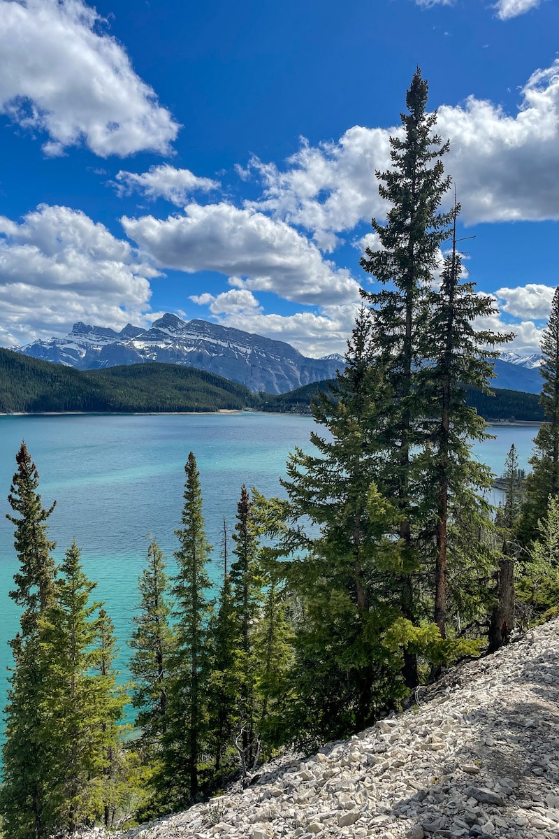 The Rundle range from the Minnewanka trail