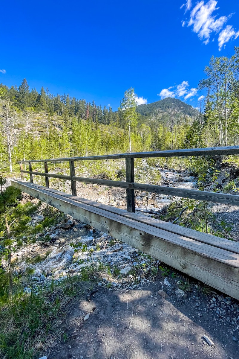 Creek crossing with the Aylmer Lookout summit in the background