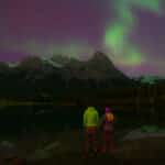 northern lights at the canmore reservoir