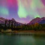 northern lights in CANMORE, canadian rockies