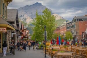 Downtown Banff in August