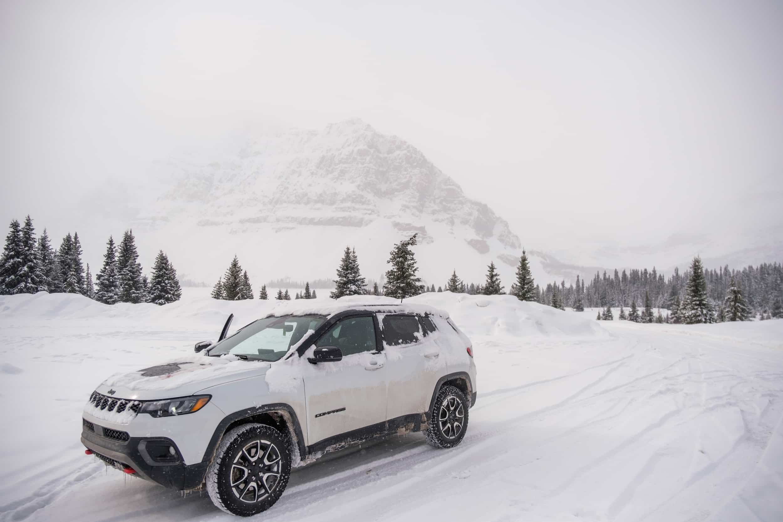 winter driving on the icefields parkway