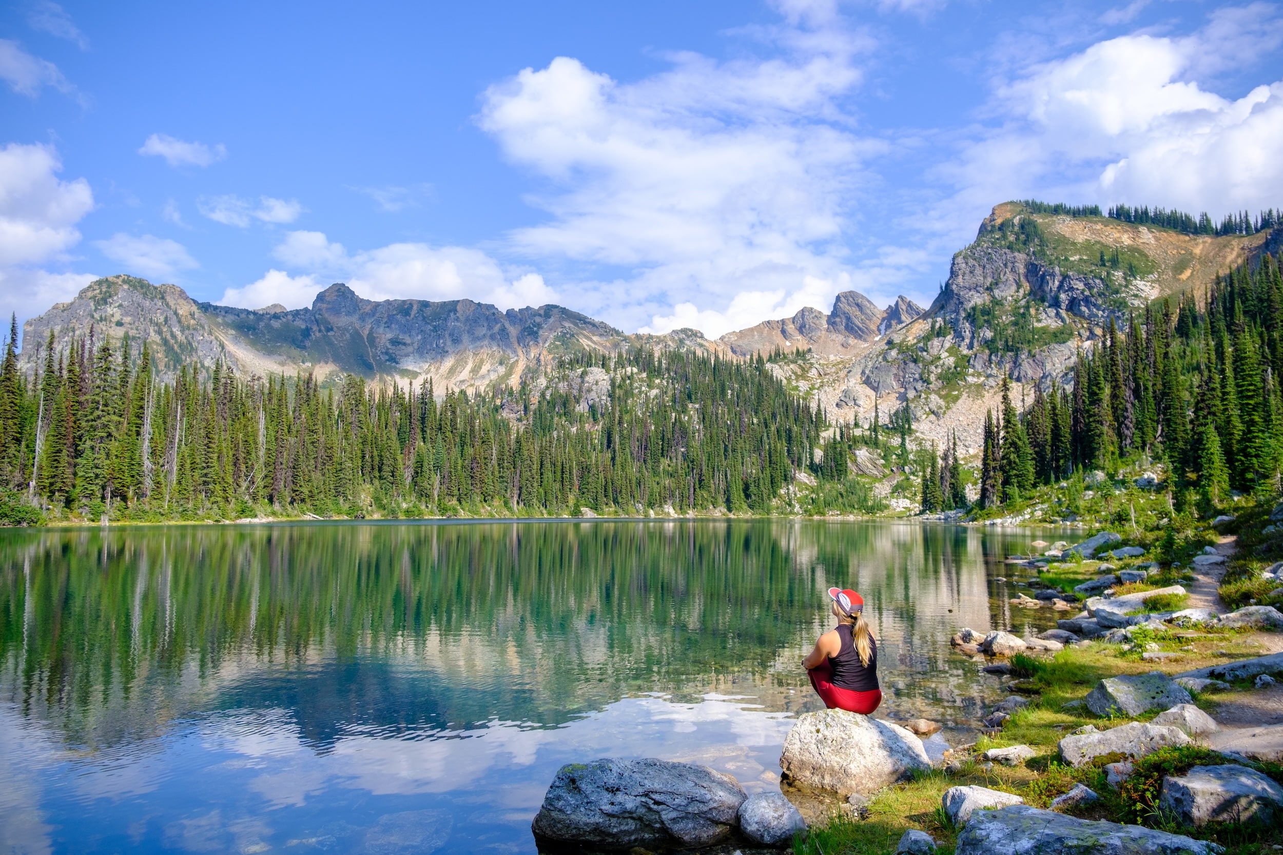 Natasha Sits Along Eva Lake