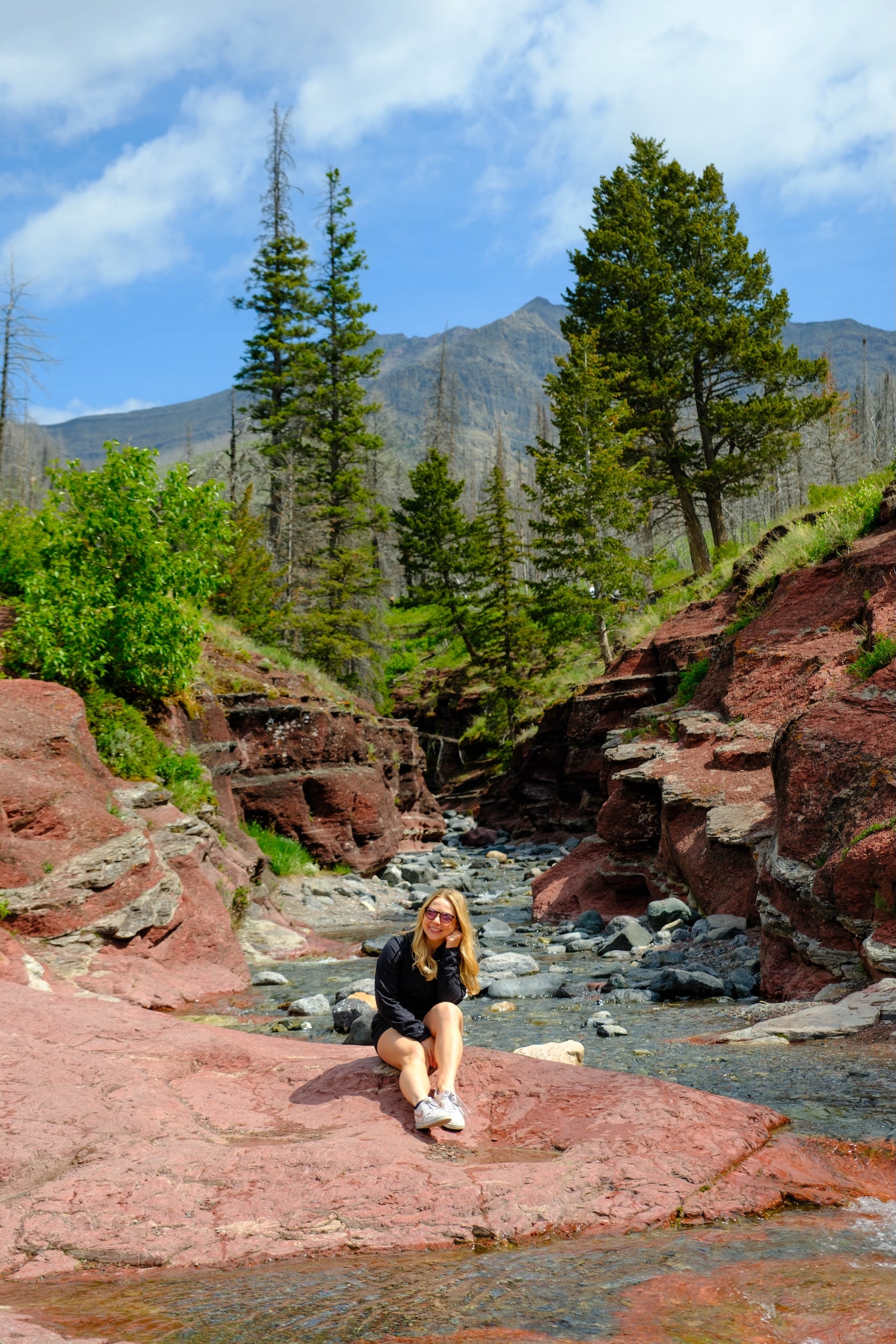 Natasha sitting in Red Rock Canyon