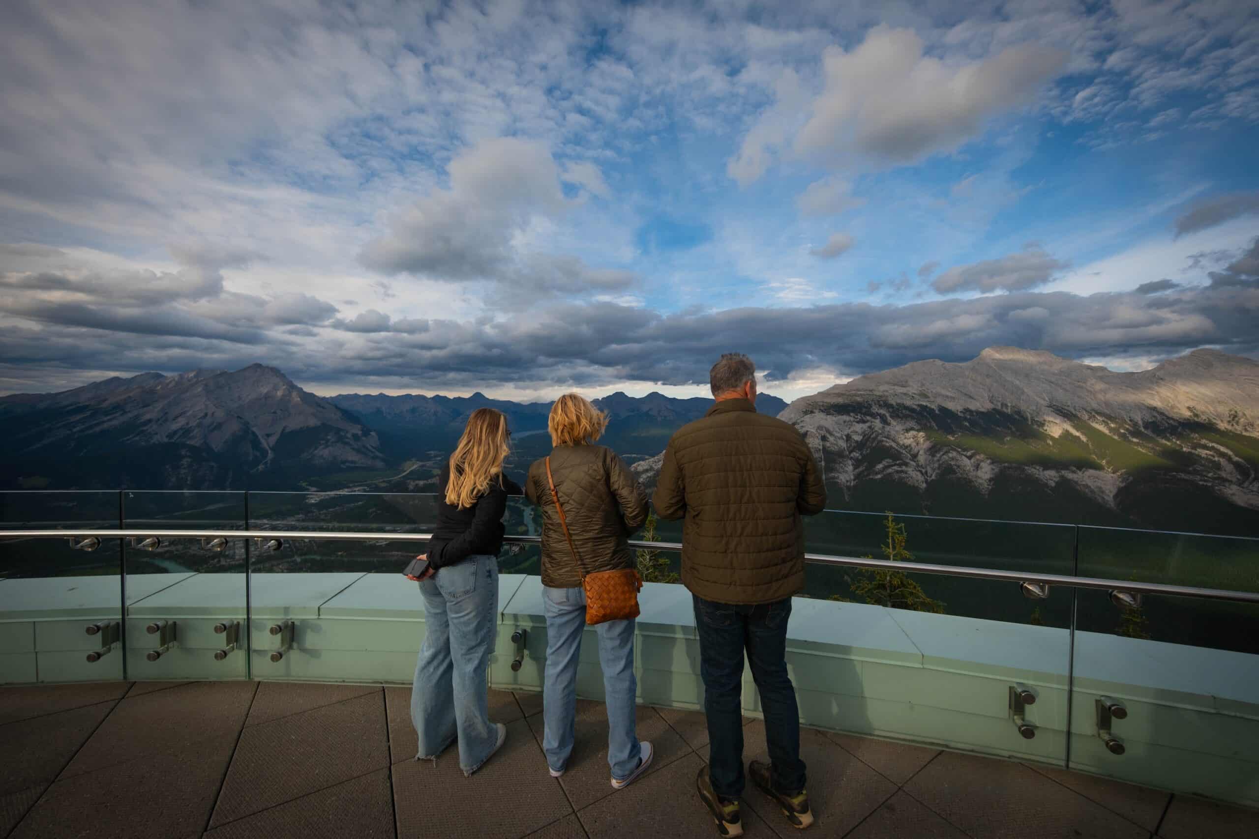family on the banff gondola