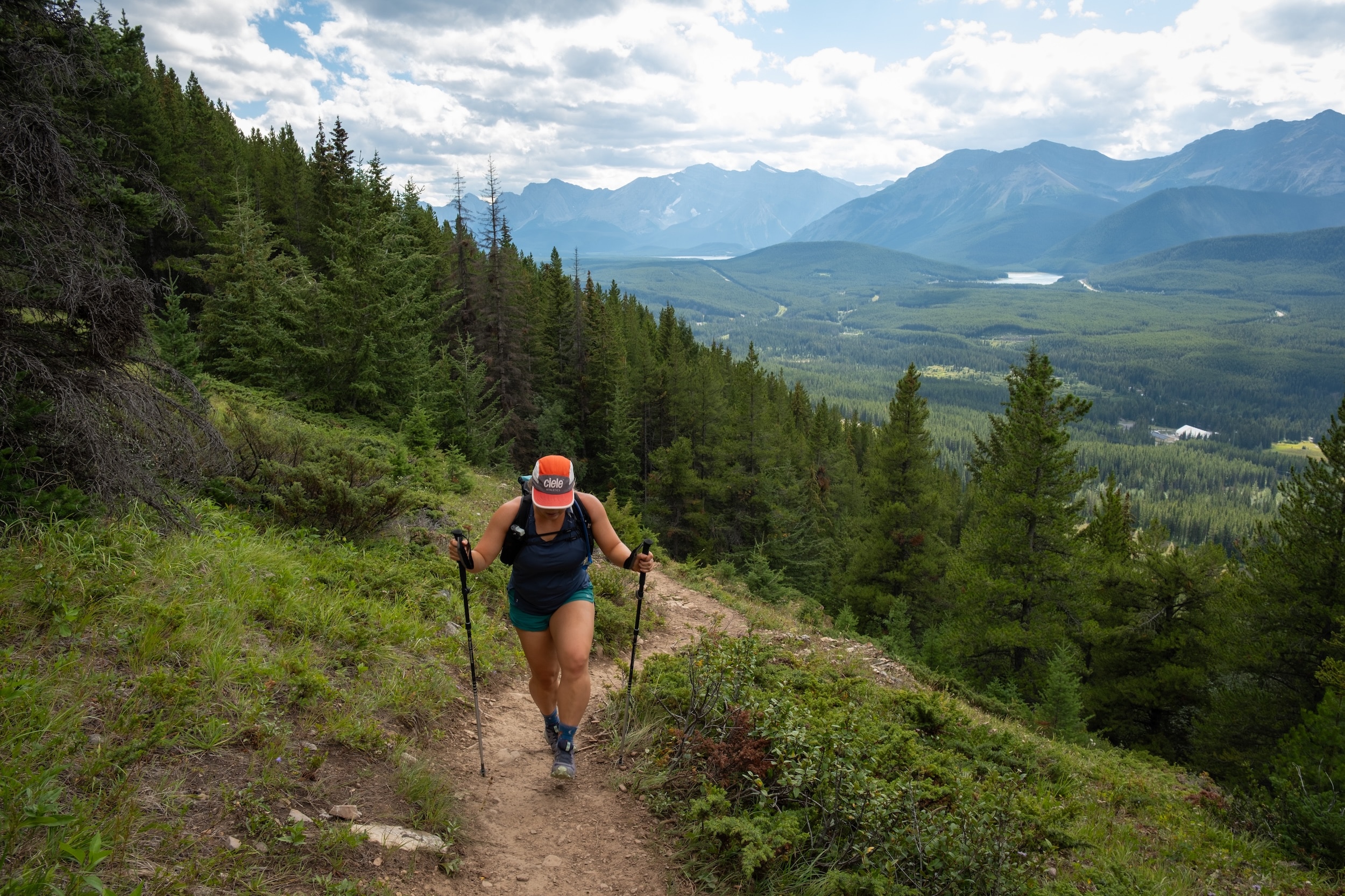 Natasha Hiking up trail of King Creek Ridge