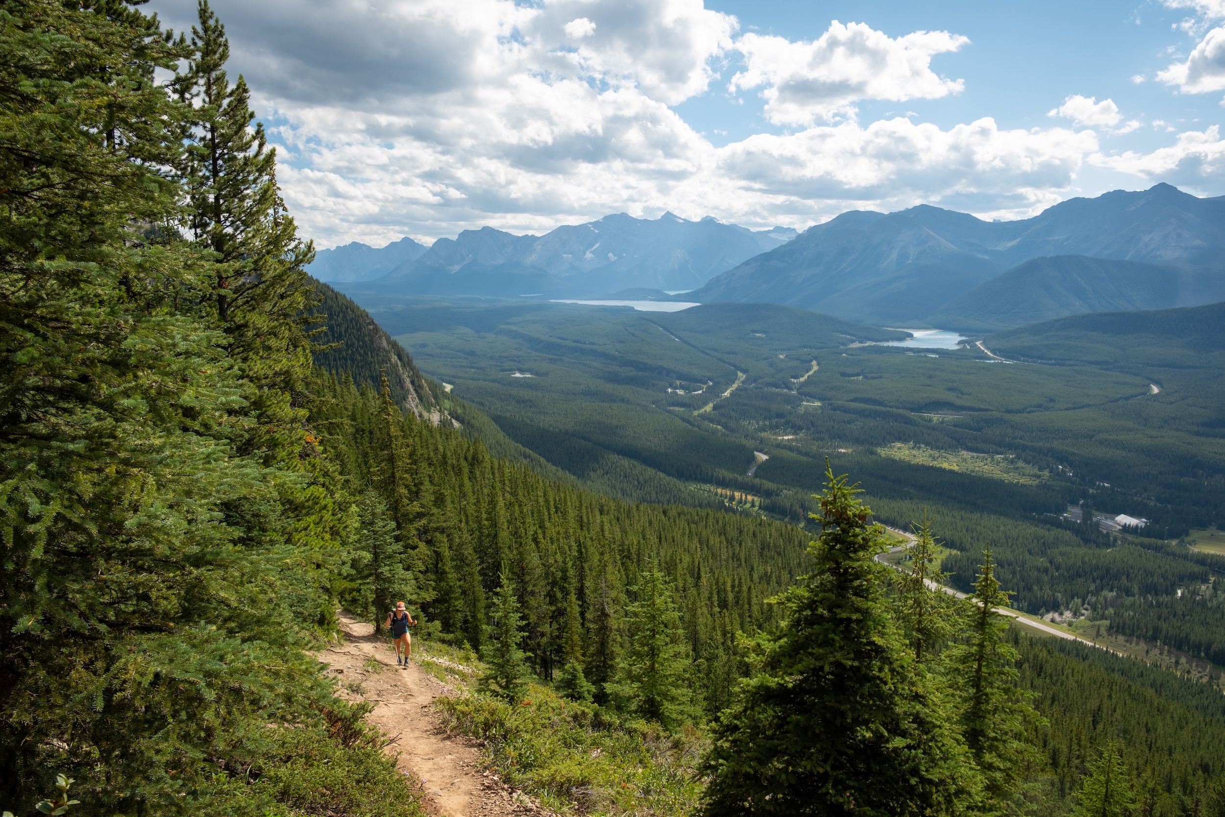 Natasha gaining ridge on King Creek Ridge trail