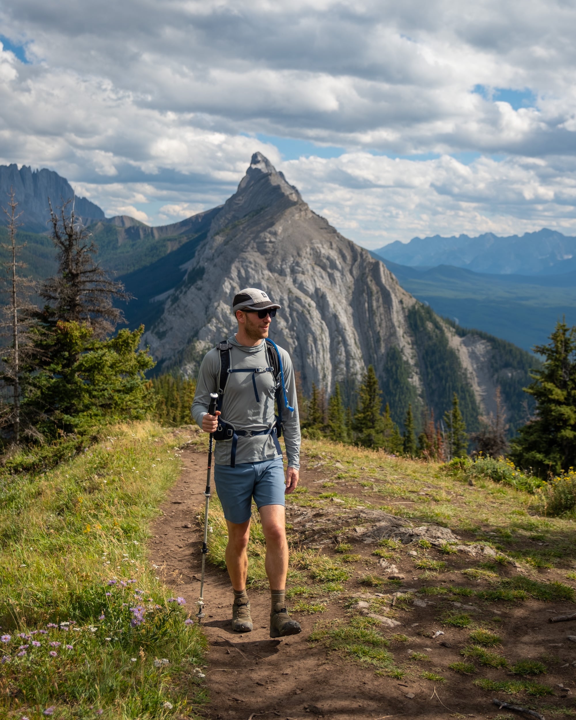 Cameron Seagle hiking along King Creek Ridge