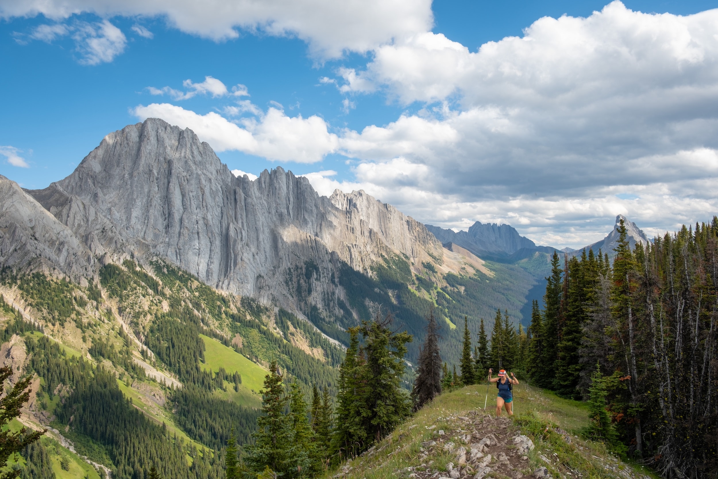 Natasha and hiking poles on king creek ridge