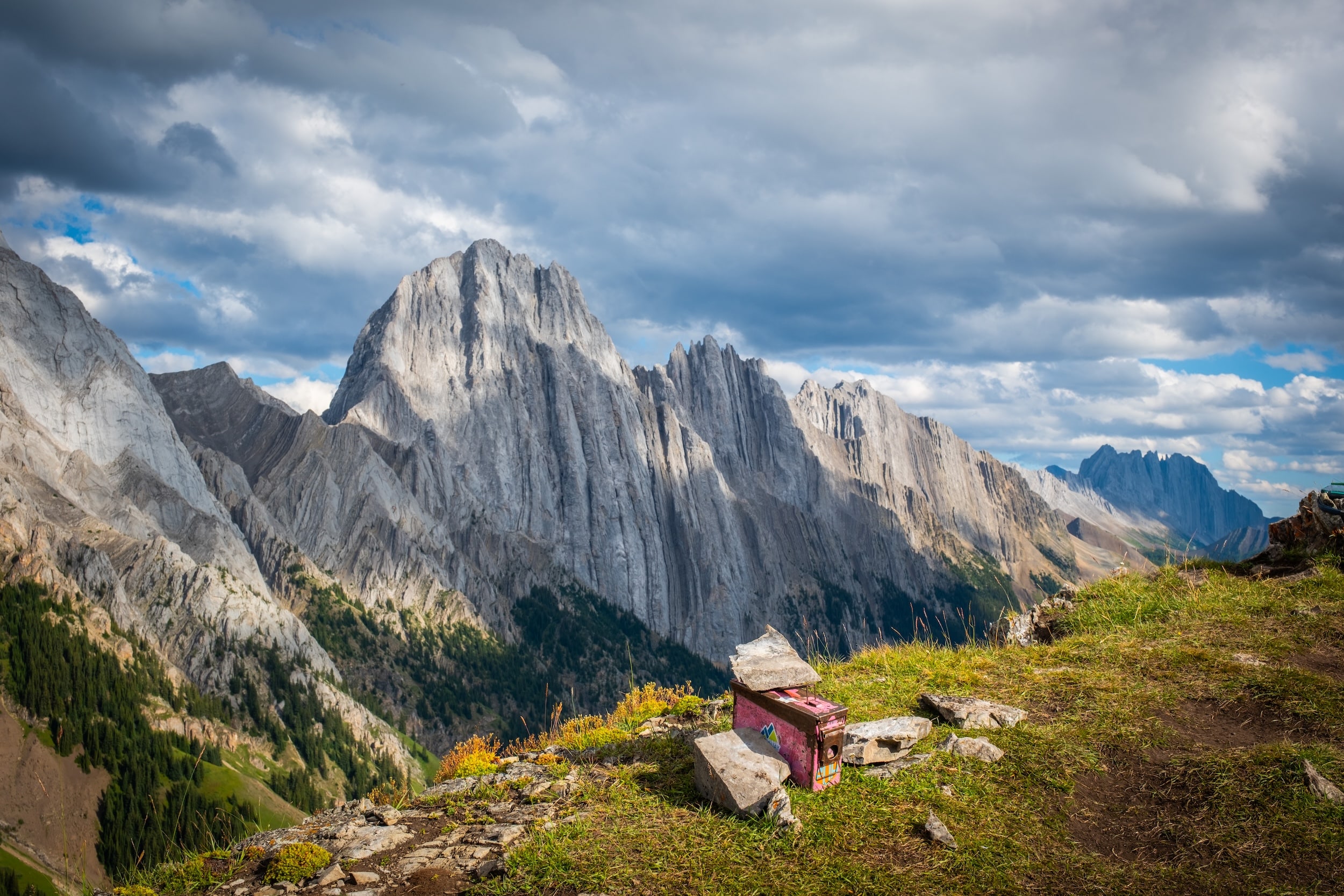 Summit register on King Creek Ridge