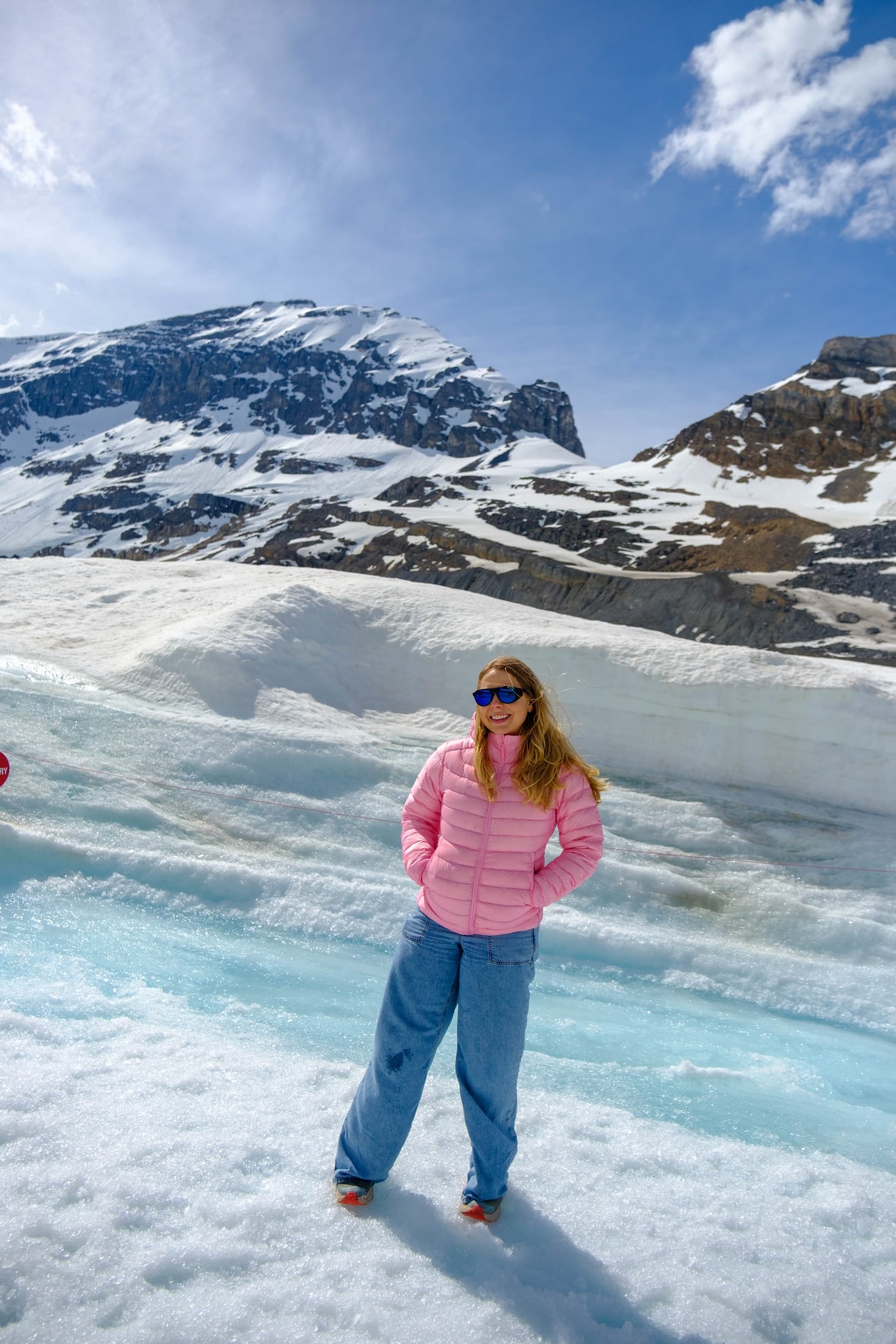 Natasha Stands on Athabasca Glacier