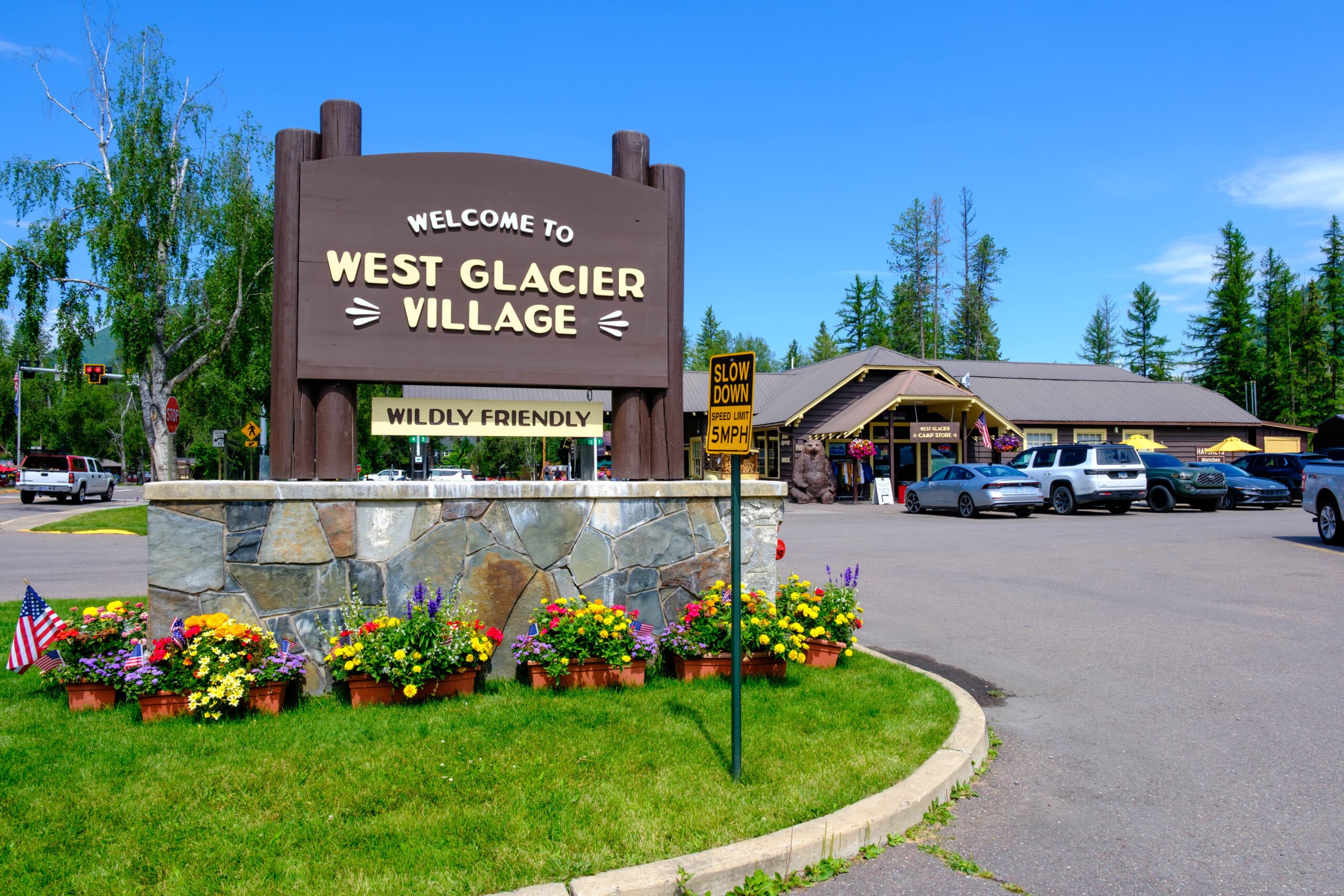 West Glacier Village Sign